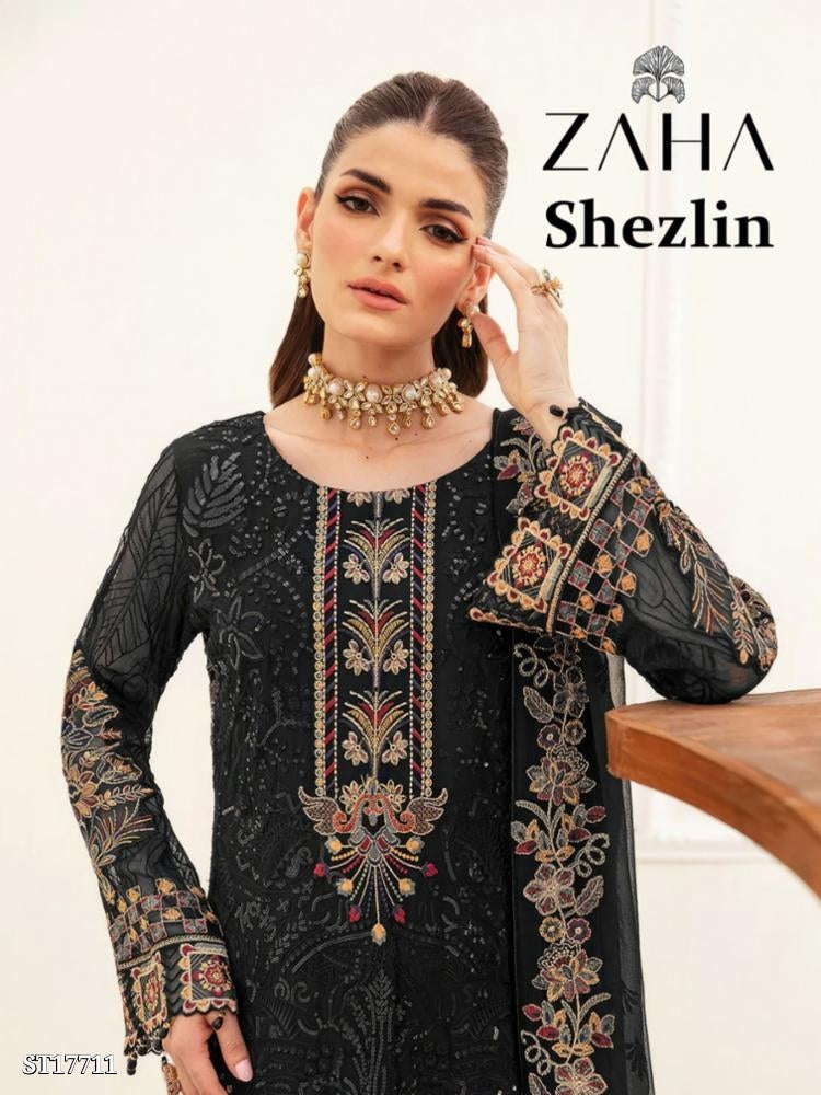 semi Sttich Heavy pure Georgette With Heavy Embroidery Dress