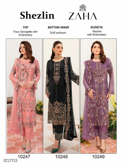 semi Sttich Heavy pure Georgette With Heavy Embroidery Dress