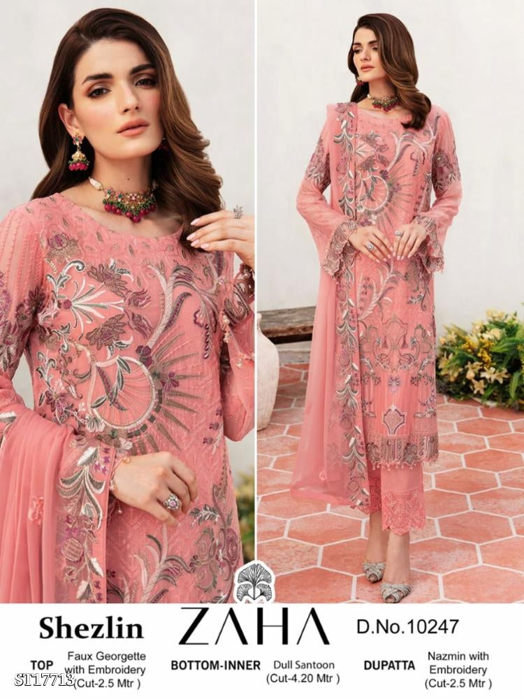 semi Sttich Heavy pure Georgette With Heavy Embroidery Dress