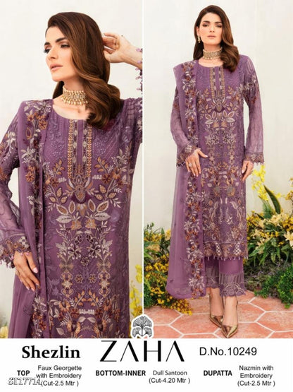 semi Sttich Heavy pure Georgette With Heavy Embroidery Dress