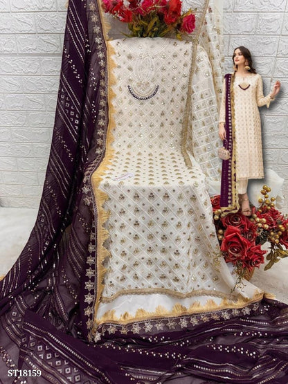 semi Sttich Heavy Georgette With Heavy Embroidery Dress