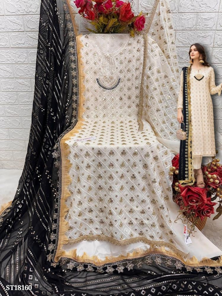 semi Sttich Heavy Georgette With Heavy Embroidery Dress