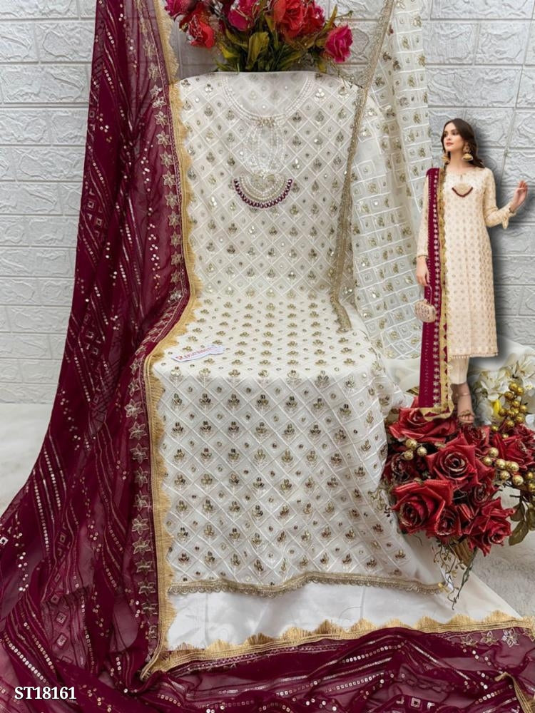 semi Sttich Heavy Georgette With Heavy Embroidery Dress