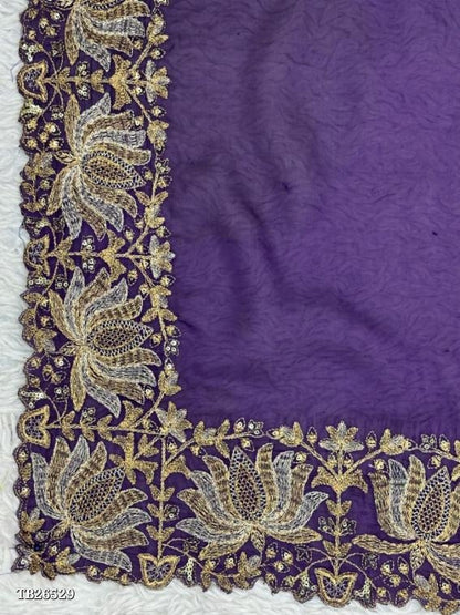 Fancy hand embroidery work Pure Gorgeet saree