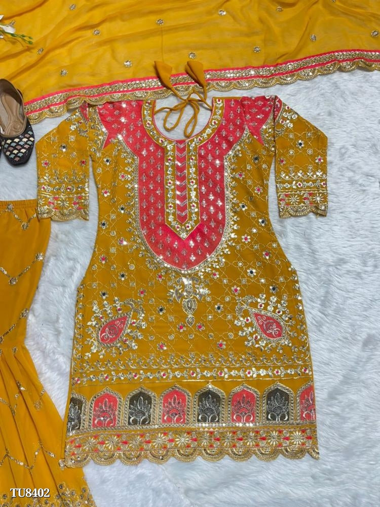 Top Sharara-plazzo With Dupatta set full stitching