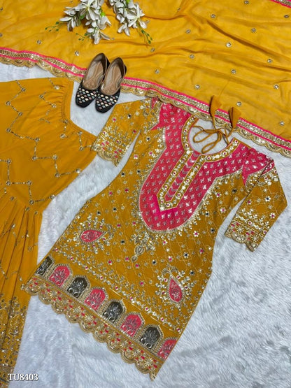 Top Sharara-plazzo With Dupatta set full stitching