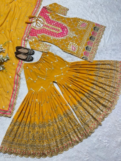 Top Sharara-plazzo With Dupatta set full stitching