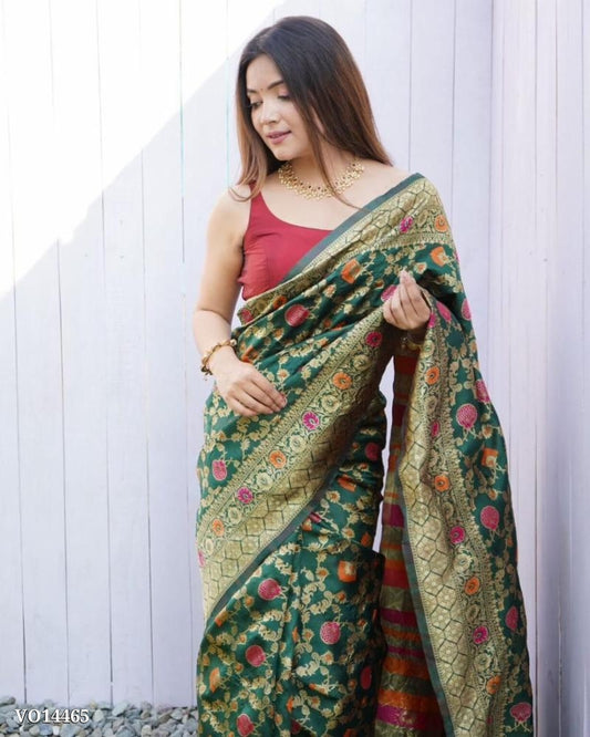 Banarasi Soft Silk Saree  with blouse piece