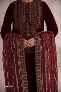 Suit VELVET WITH SEQUENCE EMBROIDERY WORK