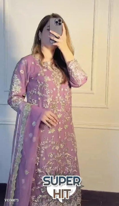 suit Sarara Set Pure Gorgeet fancy embroidery Sequnce work