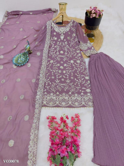 suit Sarara Set Pure Gorgeet fancy embroidery Sequnce work