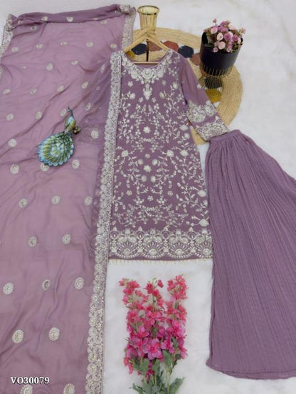 suit Sarara Set Pure Gorgeet fancy embroidery Sequnce work