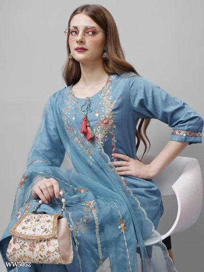 Kurti , pure VISCOSE RAYON WITH SEQUENCE EMBROIDERY WORK