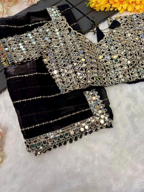 mirror work saree pure Jimmy choo