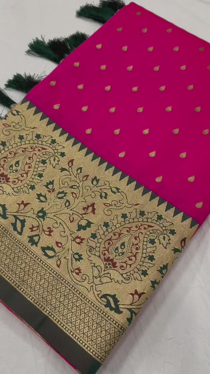 Pure silk Pethani saree with zari weawing