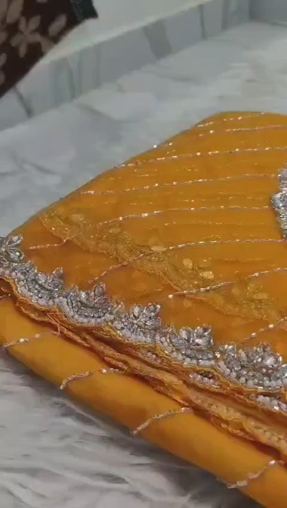 Buterfly net Saree fancy hand work diamond stone work