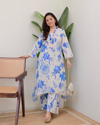 Cotton floral prints suits