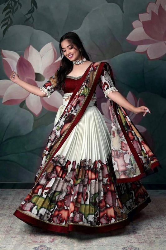 Printed Banglori Silk gown