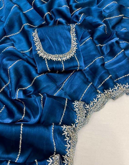Zimmy Choo hand work saree diamond stone work