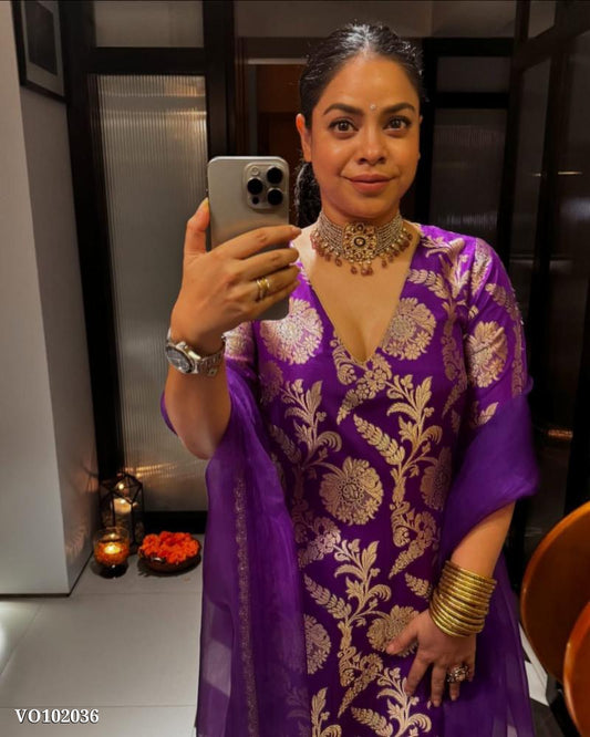 jacquard Silk fabric suit set