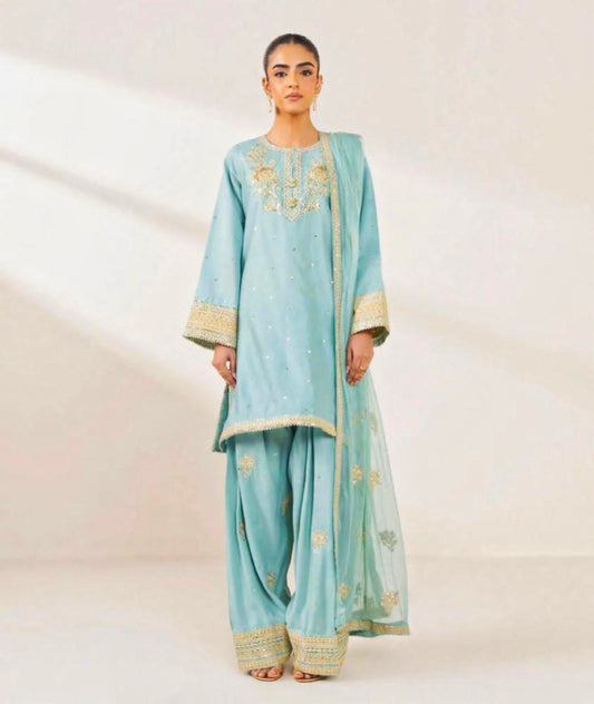 Pure Tissue Silk dupatta suit set