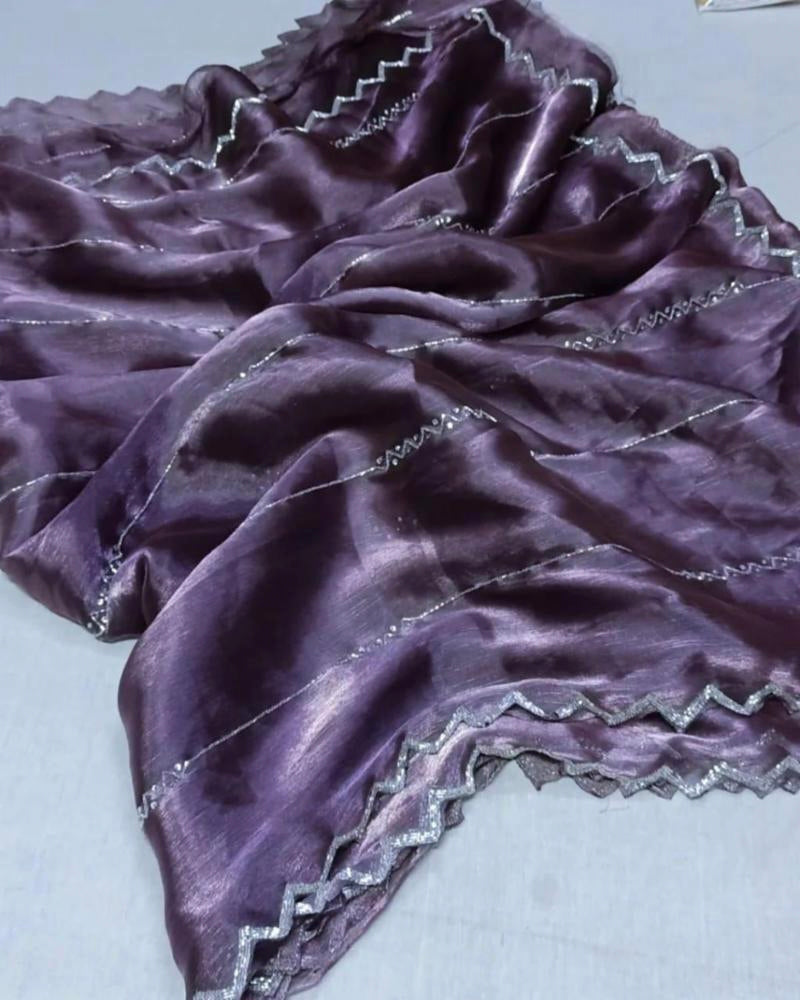 Hand work pure saree