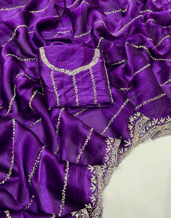 Zimmy Choo hand work saree diamond stone work