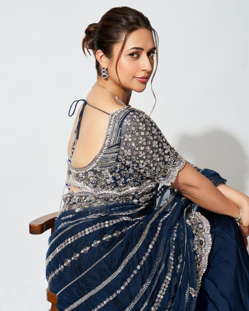 Designer Lehenga Saree With Stitched Blouse