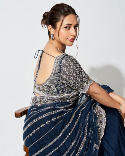 Designer Lehenga Saree With Stitched Blouse