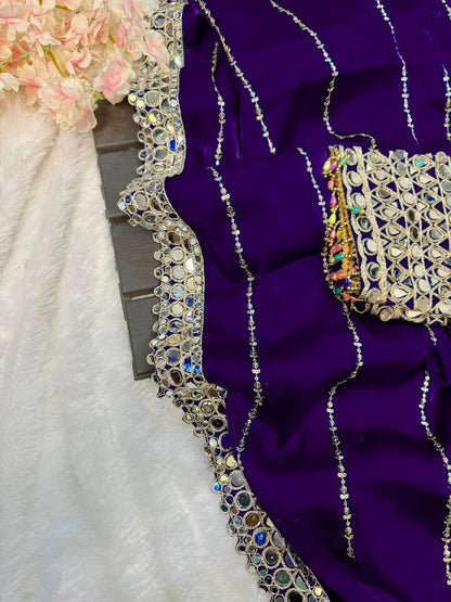 Mirror work saree
