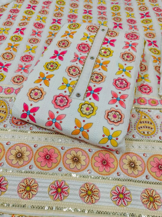 Unstitched fancy suit  set