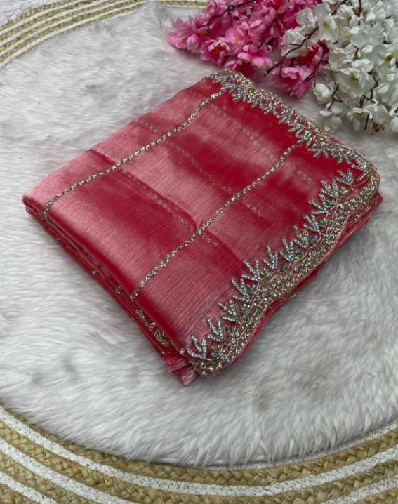 Zimmy Choo hand work saree diamond stone work