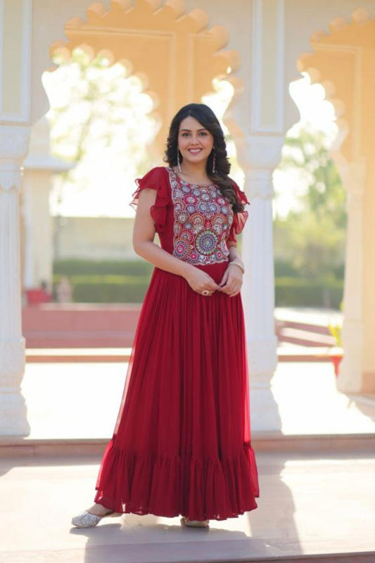 Blooming long gown with dupatta
