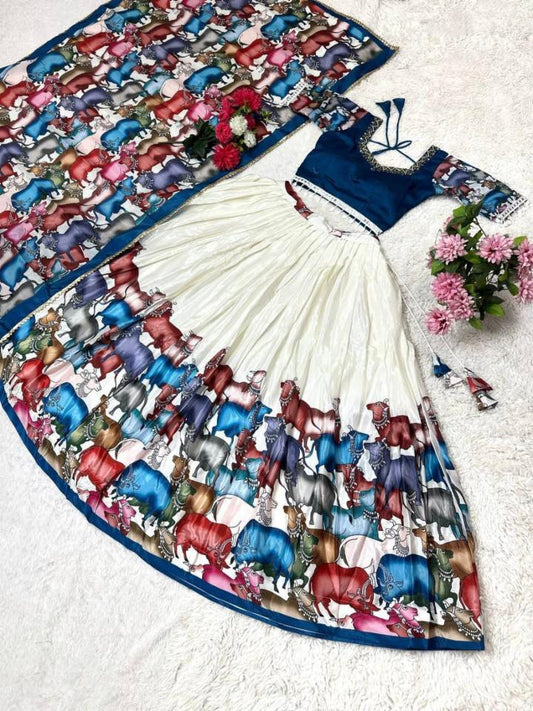 Printed Banglori Silk gown