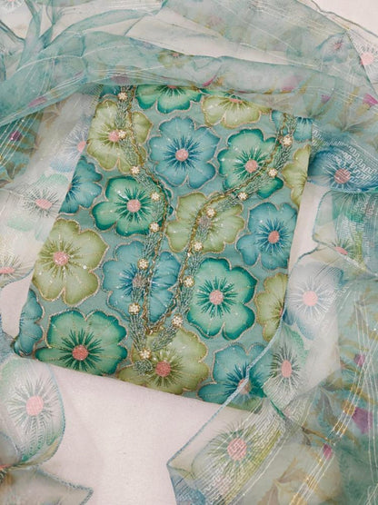 Organza fancy suit  set
