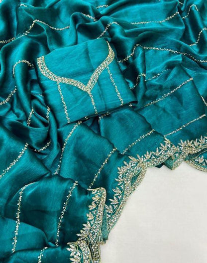 Zimmy Choo hand work saree diamond stone work