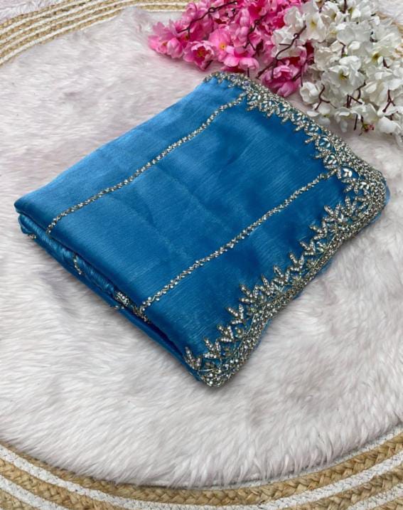 Zimmy Choo hand work saree diamond stone work
