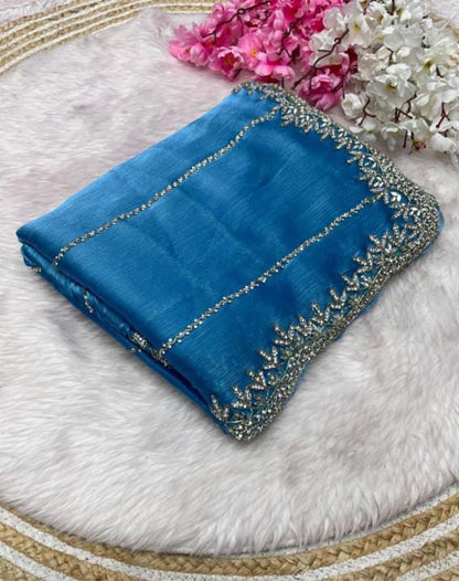 Zimmy Choo hand work saree diamond stone work