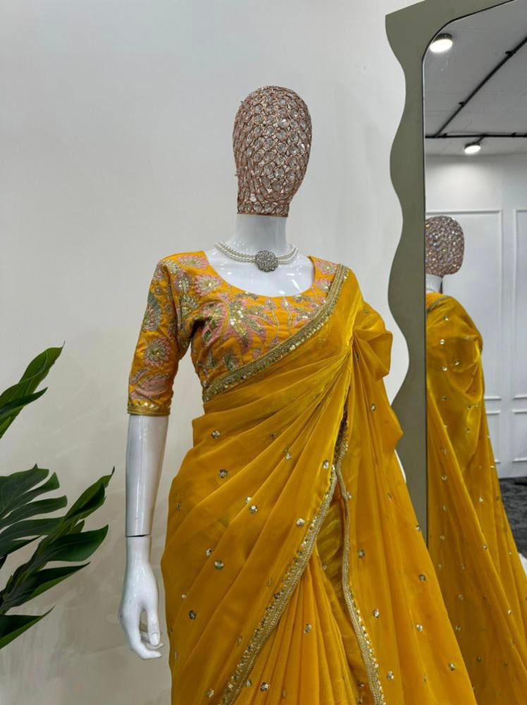 Beautiful Embroidery Zari Work With Siroski Work