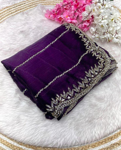Zimmy Choo Saree pure Handwork ston work saree