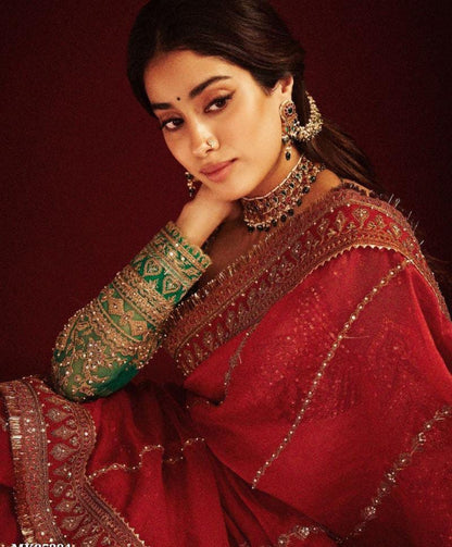 Organza silk fancy saree