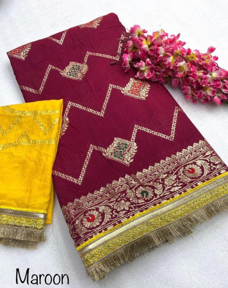 Meena Viscose Broom saree