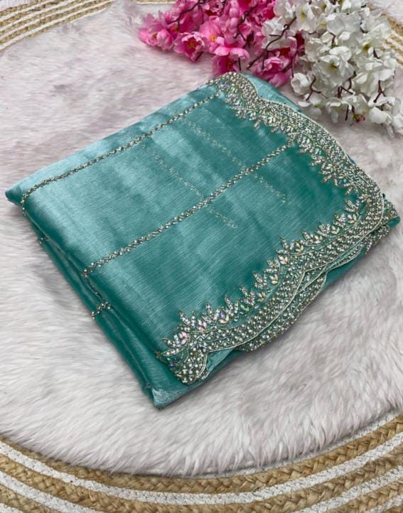 Zimmy Choo hand work saree diamond stone work