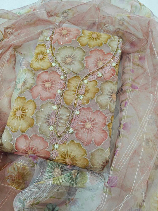 Organza fancy suit  set