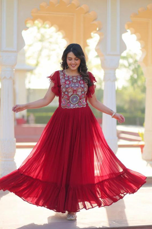 Blooming long gown with dupatta