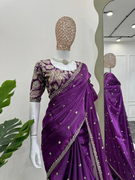 Beautiful Embroidery Zari Work With Siroski Work