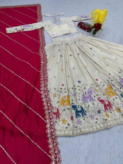 Micro Cotton  fancy Gown set.