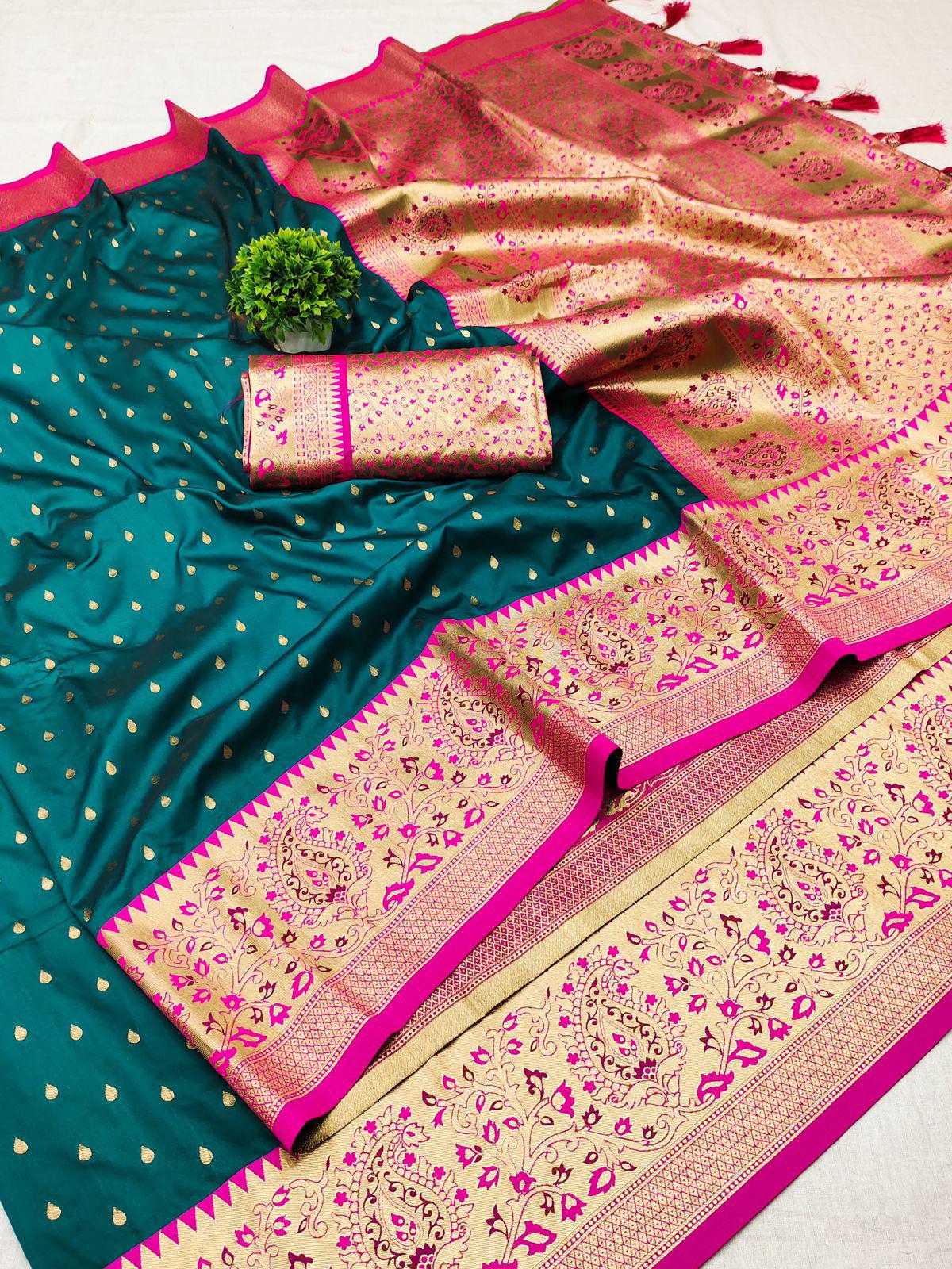 Pure silk Pethani saree with zari weawing