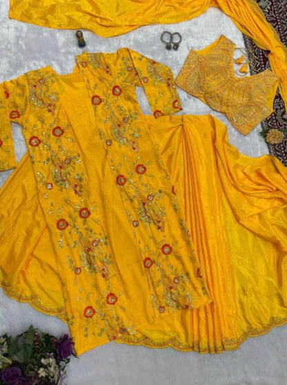Draped saree with koti full stitching