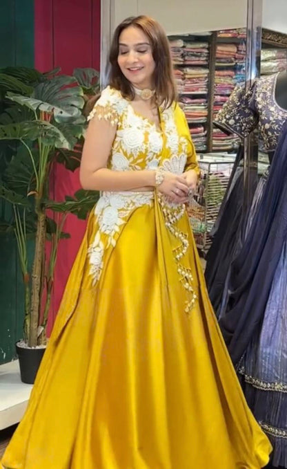 Royal Satin lehenga dupatta